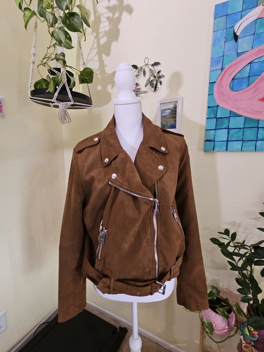 Levi Strauss Brown Suede Moto Jacket - Women XL